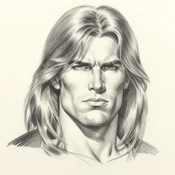 jim lee!!! pencil sketch by jim lee close up headshot of he-man semi-long hair as superhero  in the style of jim lee, x-men superhero comic book character by jim lee