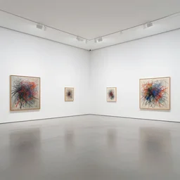 a cy Twombly solo show inside of a big white art gallery