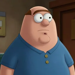 realistic appearance of Peter Griffin as a real human, photopgraphy