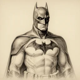vitruvian batman by leonardo da vinci, pencil sketch, sepia background, detailed, proportional, trending on art station, 4k