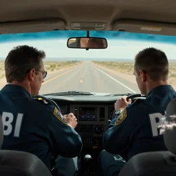 depressed fbi agent driving a car down an empty road in roswell new mexico, beksinski, wayne barlowe, very coherent symmetrical artwork, cinematic, hyper realism, high detail, octane render, 8 k