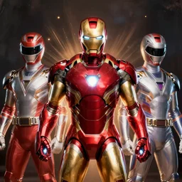 power ranger squad as iron man armor