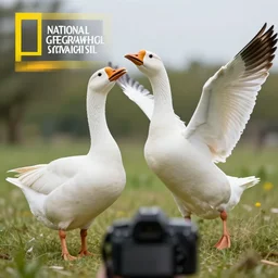 goose attacking camera, award winning, nature photography, national geographic, 8 k
