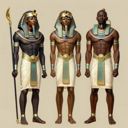 concept art by anders zorn and craig mullins depicting djimon hounsou as a temple guard dressed in ancient egyptian decorative armor