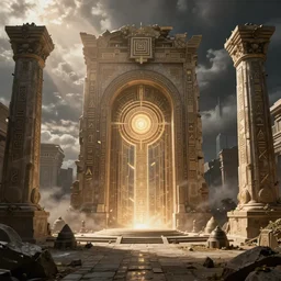 ruins of ancient technology, sigils, portal to another dimension, cg society