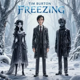 Tim Burton style Freezing by Alex Pardee and Nekro and Petros Afshar, and  James McDermott,unstirred paint, vivid color, cgsociety 4K