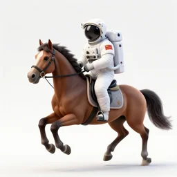 a horse riding an astronaut,