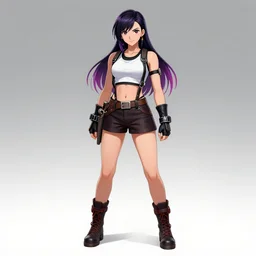 full body shot of tifa lockhart with colored hair, concept art trending on artstation