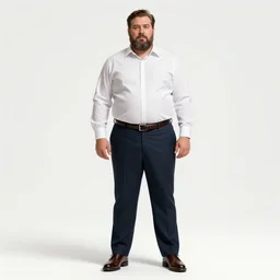 a midage italian male with no beard, short hair with gel, overweight, fine white shirt, leather belt, suit pants, leather shoes, full body, white background, concept art, detailed