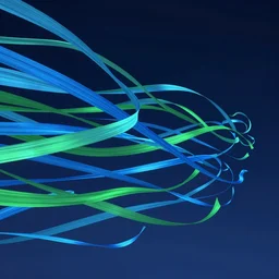 ribbons of blue and green unravel in a strong wind across the night sky, unreal engine