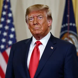upper body photograph of a black man resembling donald trump, dignified, professional shot