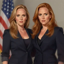 lindsey pelas as gillian anderson the president of united states digital painting artstation concept art sharp focus illustration art by artgerm h 7 0 4