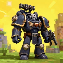 necron from warhammer 4 0 k in minecraft, a screenshot from the game, bright colors, very detailed, shaders installed, 4 k