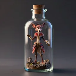 djinn in a glass bottle, 4 k, unreal engine, octane render