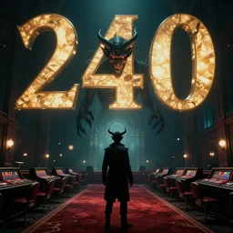 A demon at the back of an empty casino, 240p, cursed image
