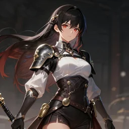 a female warrior, character art portrait, anime key visual, official media, illustrated by sakimichan, extremely detailed, 8 k, trending on artstation, cinematic lighting, beautiful