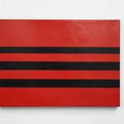 canvas coated with red paint, black stripes, matte paint, alberto seveso
