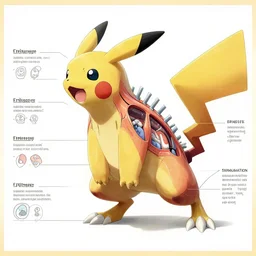 pokemon anatomy diagram vivisection, illustration, highly detailed