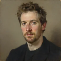 damon mcmahon portrait, artwork by cuno amiet