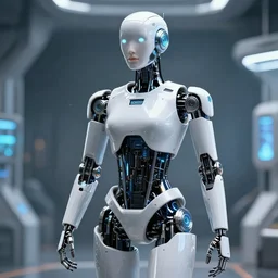 sci - fi, human - robot concept, high definition, biorobot