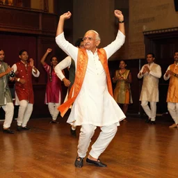 mahatma gandi doing disco dance in an english club