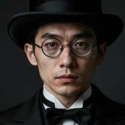 portrait of a 1 9 2 5 magician, clean shaven, no hat, thin round glasses, dark, brooding, atmospheric lighting, intricate, ultra detailed, well composed, best on artstation, cgsociety, epic, stunning, gorgeous, intricate detail, wow, masterpiece