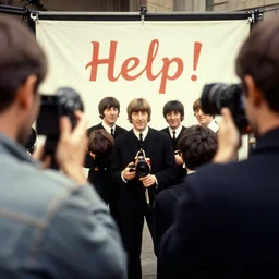 behind the scenes photos from the movie set of the beatles'help! ( 1 9 6 5 ), old photographs from 1 9 6 5
