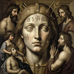 masterpiece diatribe hubris salve Reginae, masterpiece by Edgar Maxence and Caravaggio and Michael Whelan and Caravaggio artistic, intricate drawing, hidden, realistic fantasy, extremely detailed and beautiful aesthetic runic face, establishing shot, 8k resolution, dramatic lighting