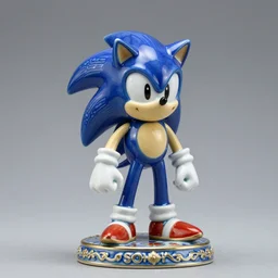 sonic the hedgehog as an ornate porcelain figurine