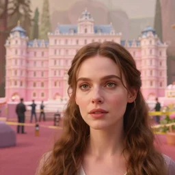 cinematic mid shot of a high detail, refined woman's face looking off camera. fine facial features. she stands in an empty, pastel colourful 3 d, forrest scene, shallow depth of field, at the scene of a crime, by jeffrey smart and gregory crewdson and edward hopper, inspired by the grand budapest hotel