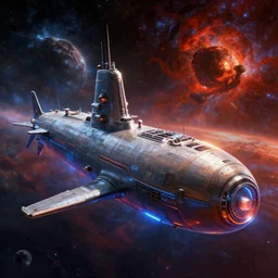 artistic composition, rich colors, high contrast, hyperreal transhumanism, deep space station inspired by submarine, star citizen, oblivion, the expanse, high tech, volumetric lighting