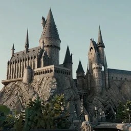 Film still of Hogwarts castle. Extremely detailed. 4K. Screenshot.