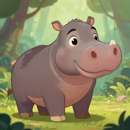 beautiful detailed cute character design of a cartoon hippo, tlk, tlk, in the style of'the jungle book'profile pic. deviantart adoptable, style of maple story and zootopia, portrait studio lighting by jessica rossier and brian froud in the style of disney balto, artstation deviantart alphonse mucha hippo