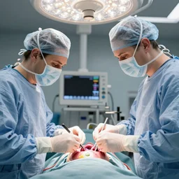 organ transplants in an operating room with surgeons , photorealistic,by Wlop,4k resolution