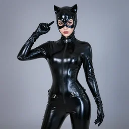 catwoman cosplay in latex bodysuit