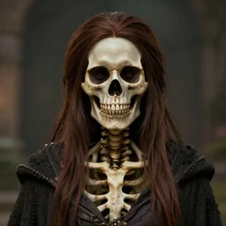 perfectly centered close up portrait, skelton mage goddess, candid photography, by anne stokes, highly detailed, character concept, unreal engine 5