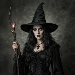 an old gothic witch portrait