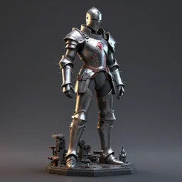 a glitch art statue of a cyberpunk knight trending on artstation deviantart pinterest photorealistic hd 8 k highlights and shadow detailed high resolution