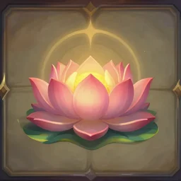 a hindu lotus symbol, in concept art of main menu loading screen background. for russian mmorpg by katauri, artstation, behance, style of hearthstone