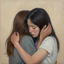 a painting about the wish of being loved for real once after all the sad relationships had. painting.