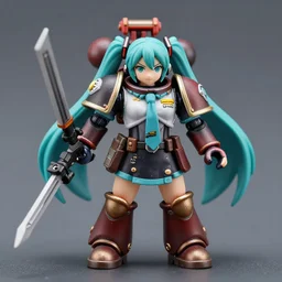 a high quality Warhammer 40k minifigure of Hatsune Miku by Rembrandt