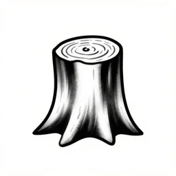a simplistic black and white tattoo artworo of a stump