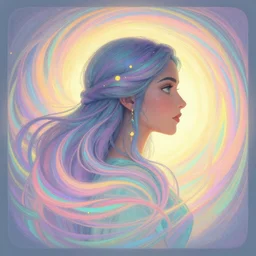 side profile centered painted portrait, maya ali, wind wizard, gloomhaven, matte painting concept art, art nouveau, beautifully backlit, swirly vibrant color lines ripples, pastel colors, aesthetic octane render, 8 k hd resolution, by ilya kuvshinov and cushart krentz and gilleard james