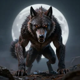 ragged gritty werewolf mid transformation staring at you, moon in the background, 3d scene, render, ultra realistic, zenith view, Frank Frazetta, Richard Corben, Moebius, Greg Rutkowski, artstation, cgsociety, level design, unreal engine, 3d scene, render, ultra realistic