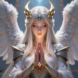 a saint noble high priestess pray for god as a league of legends character, angelic light, fantasy clothes, close up shot, masterpiece, cg animation, riot enterainment, arcane, realistic, hyper detailed, hyper detailed face, character select portrait, 3 d, by artgerm, rossdraws, drew struzan, justin gerard