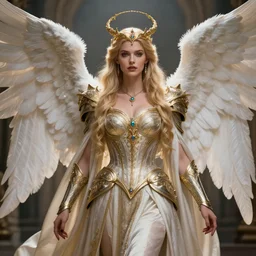 beautiful angel warrior queen in ornate robes, highly detailed, 8 k, hdr, award - winning, trending on artstation, clayton crain