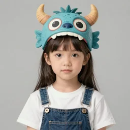 tender portrait of a young cute girl with a monster mask head and jean overalls, portrait illustration, trending on artstation, characterdesign, sharp focus, illustration, digital matte painting, art by ruan jia, ghibli
