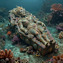 reincarnation of greed, reef sarcophagus detailed, intricate, aesthetic, artistic, 8 k resolution - n 9