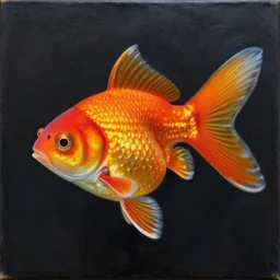 gold fish by pablo picasso, oil on canvas, hdr, high detail, photo realistic, hyperrealism, matte finish, high contrast, 3 d depth, centered, intricate, masterpiece, vivid and vibrant colors, enhanced light effect, enhanced eye detail, artstationhd