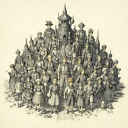 a mechanical blueprint of fairytale caste, wide shot,, muted colors, post grunge, studio ghibli, hq, art by artgem